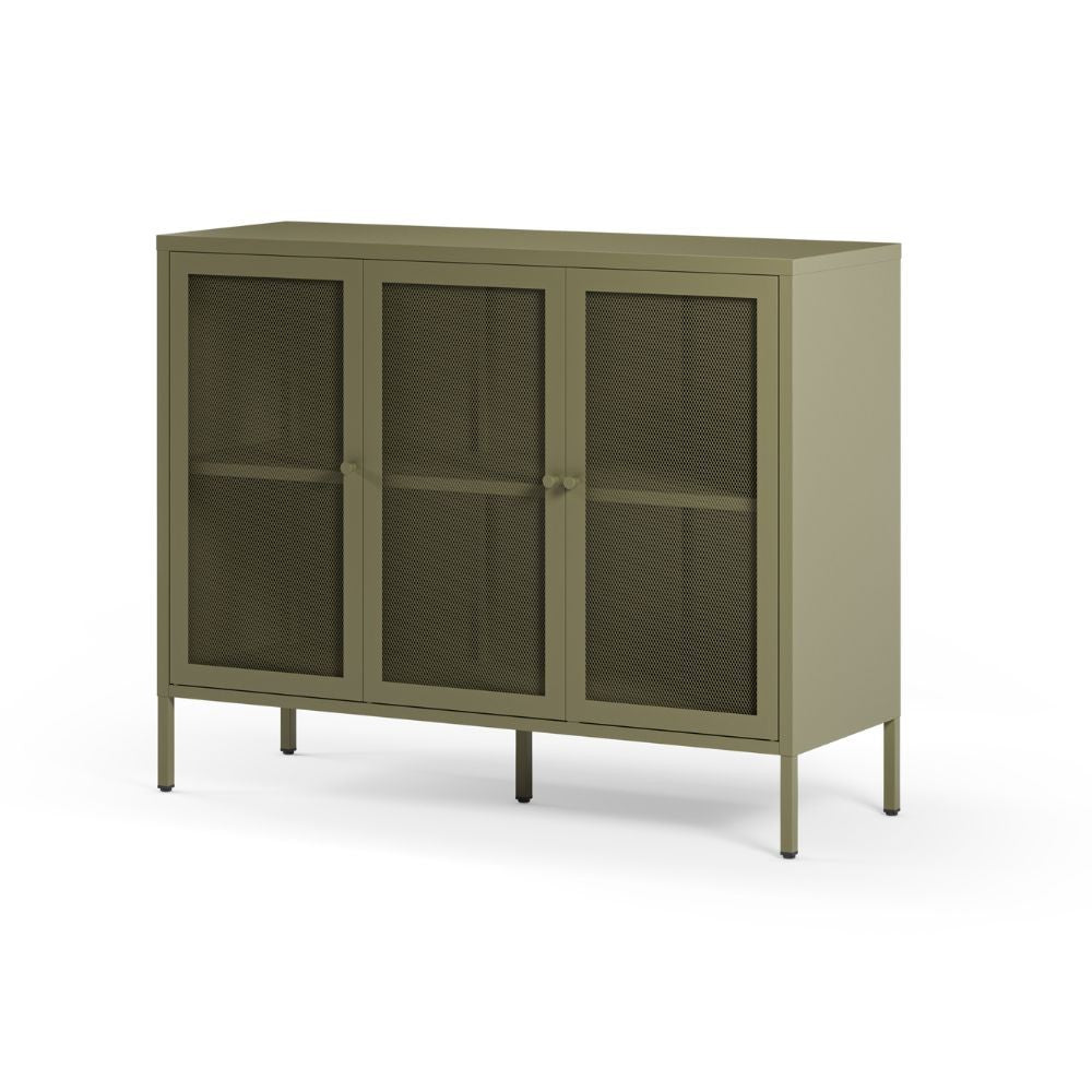 Credenza Fayna19354 in metallo con 3 ante colore verde