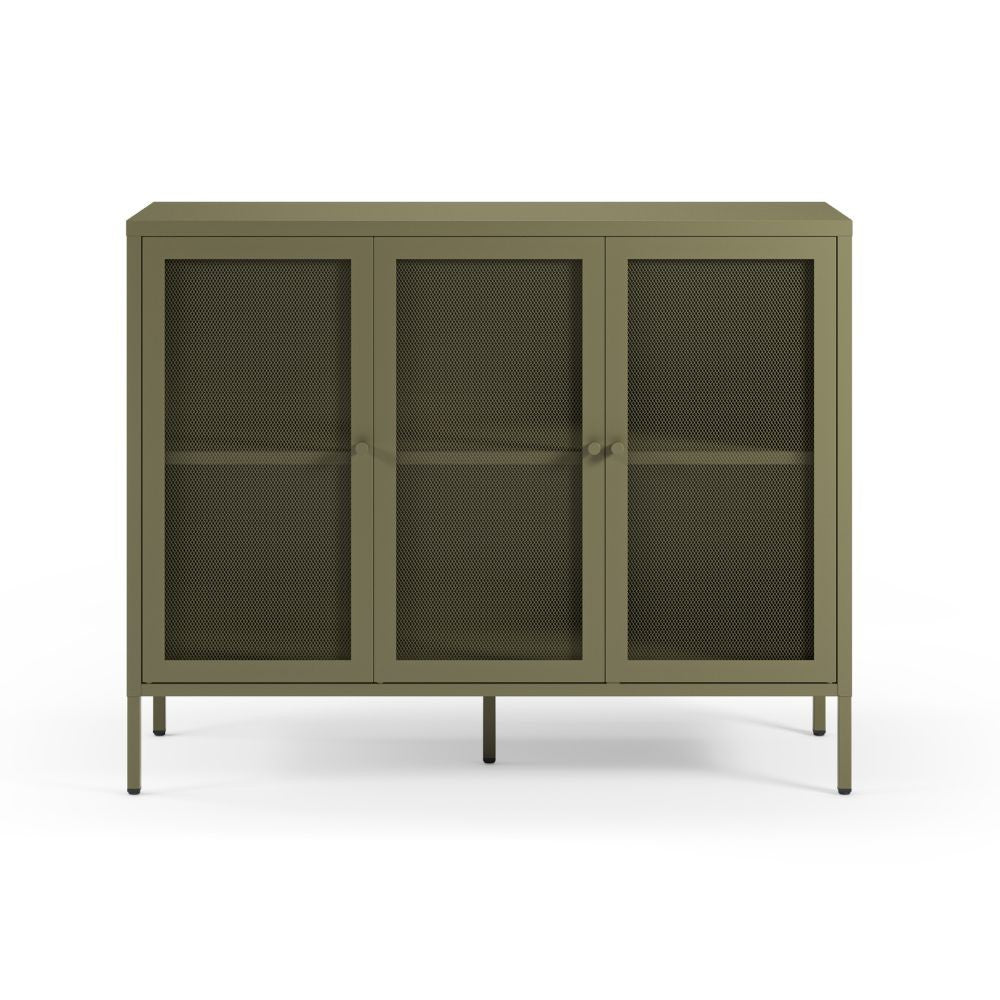 Credenza Fayna19354 in metallo con 3 ante colore verde