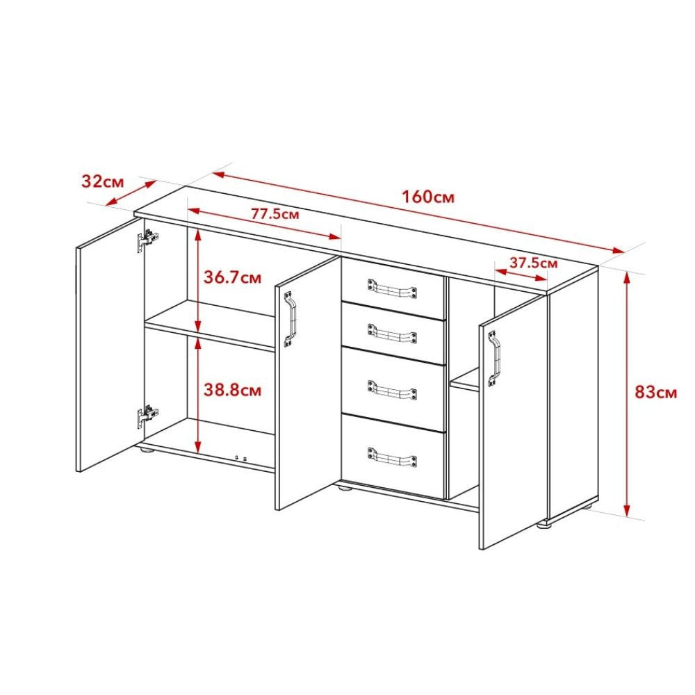 Credenza Mosso MO5 colore rovere e bianco