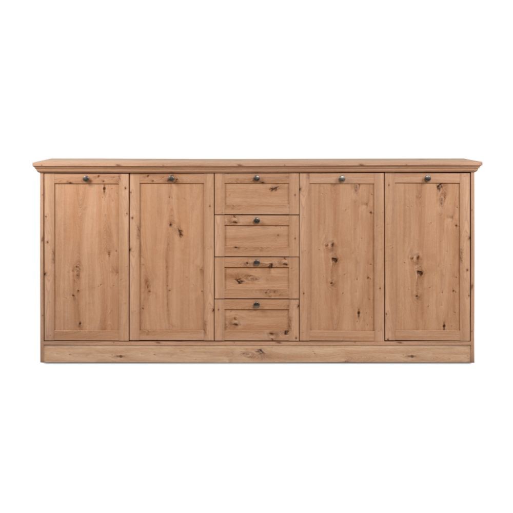 Credenza Timber 51A con 4 ante e 4 cassetti colore rovere anticato