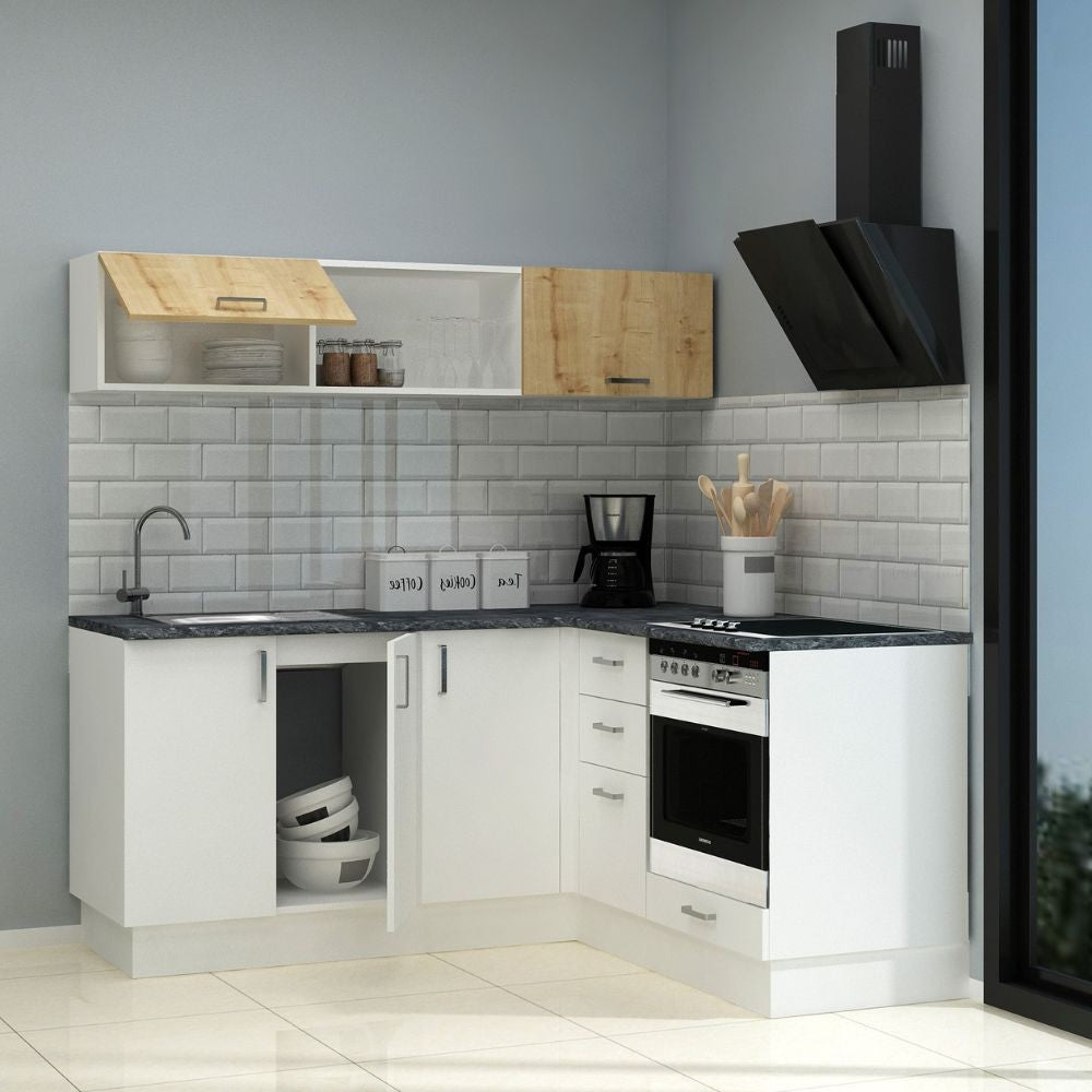 Cucina angolare Cassino bianca 180x160 reversibile