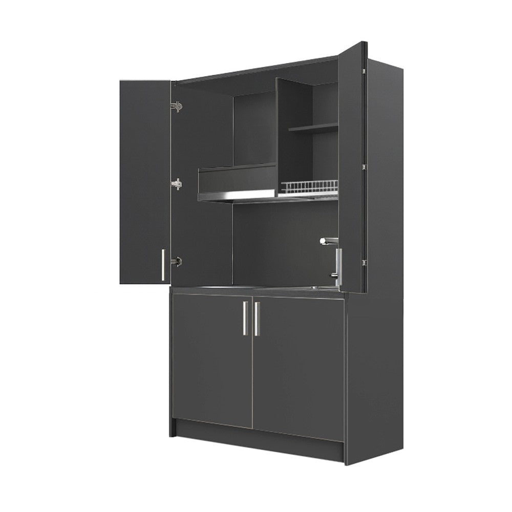 Cucina monoblocco Fold Evolution struttura e ante a libro antracite