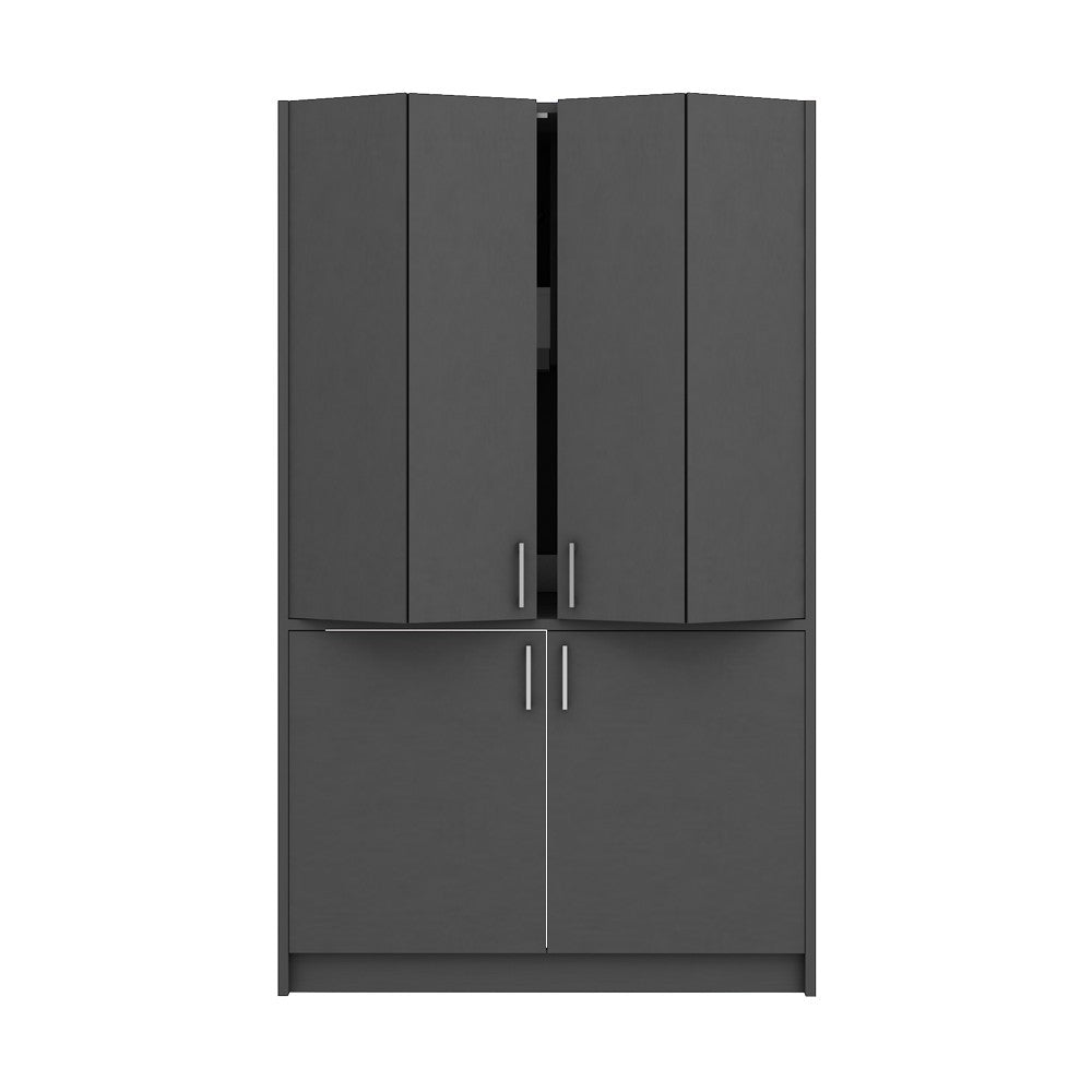 Cucina monoblocco Fold Evolution struttura e ante a libro antracite