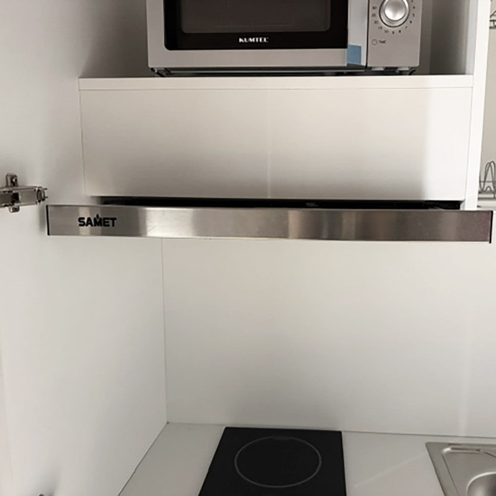 Cucina monoblocco Fold Evolution struttura e ante a libro bianco