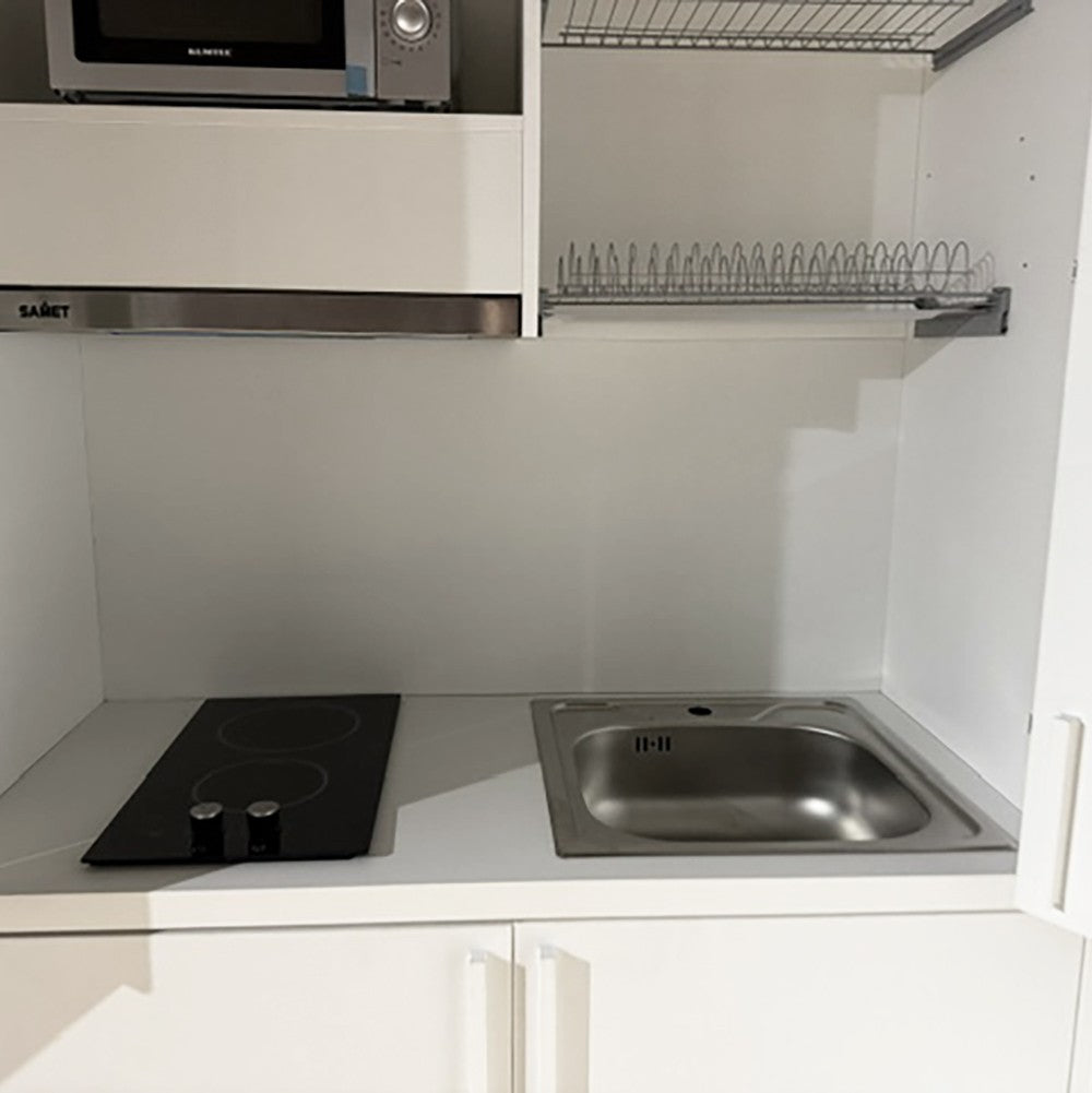 Cucina monoblocco Fold Evolution struttura e ante a libro rovere