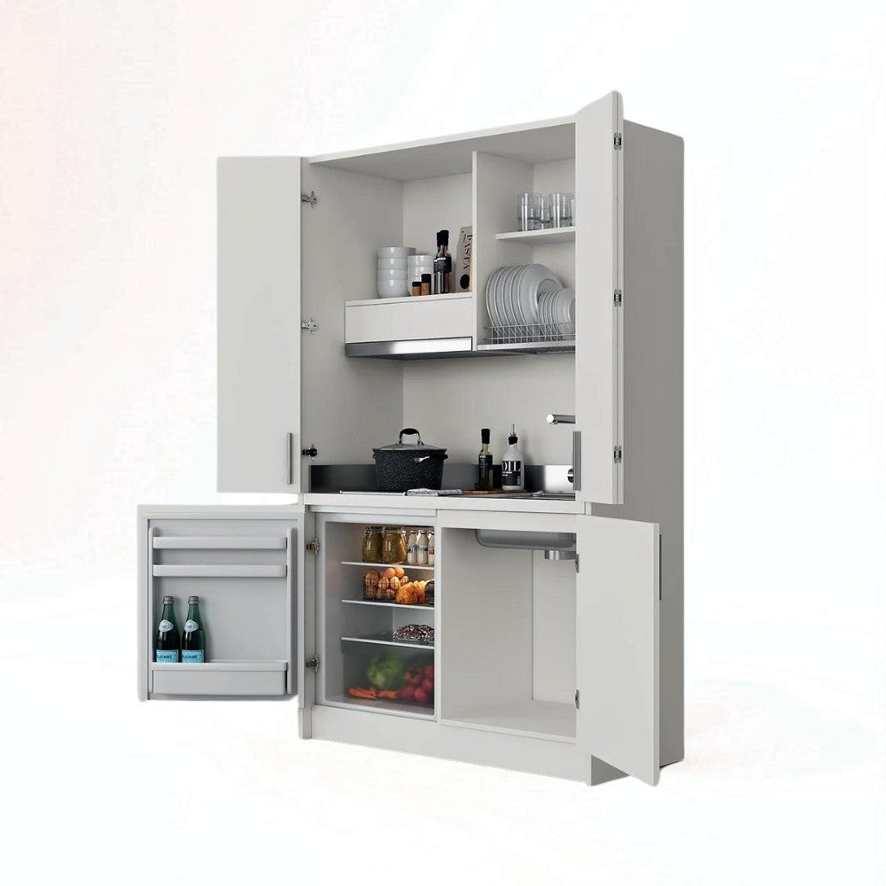 Cucina monoblocco Fold struttura e ante a libro bianco
