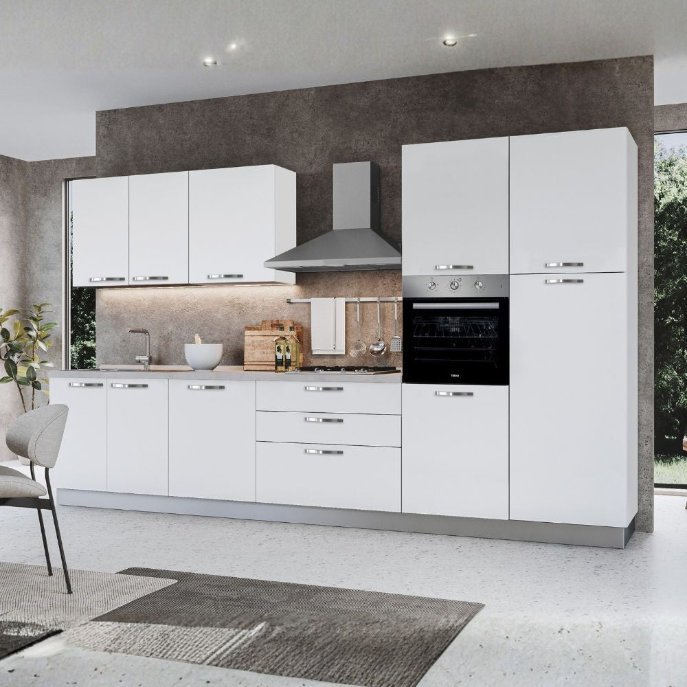 Cucina reversibile Iris 360 cm colore bianco opaco