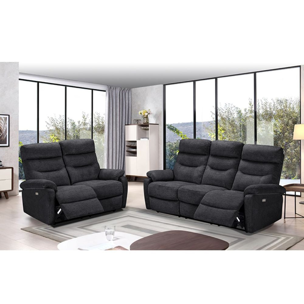 Divano 2 posti Brienz 2 recliner elettrici grigio scuro D603