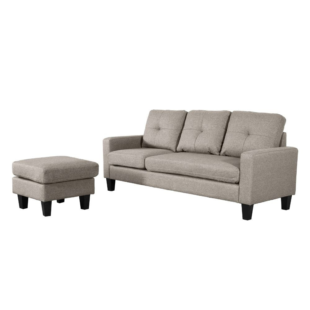 Divano 3 posti Giulivo beige con chaise longue componibile