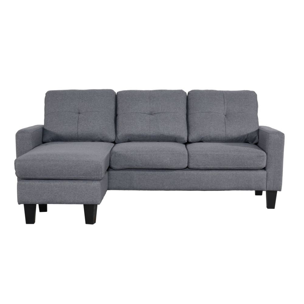 Divano 3 posti Giulivo grigio con chaise longue componibile