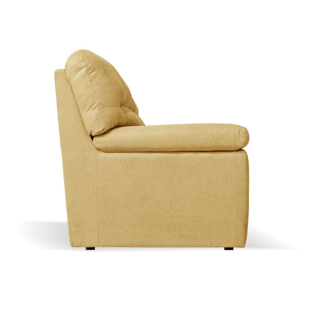 Divano Alenda 2 posti fisso con piedini quadrati colore Roma 14 giallo