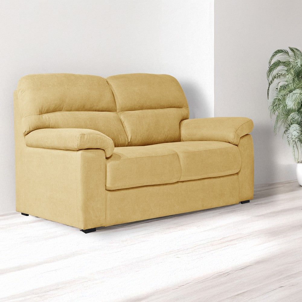 Divano Alenda 2 posti fisso con piedini quadrati colore Roma 14 giallo