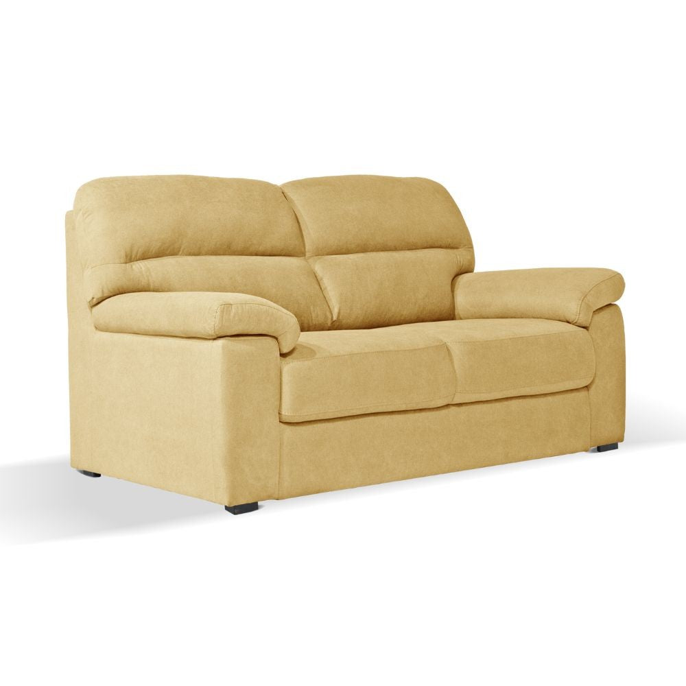 Divano Alenda 3 posti con piedini quadrati in tessuto Roma 14 giallo