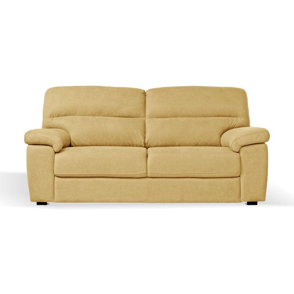 Divano Alenda 3 posti con piedini quadrati in tessuto Roma 14 giallo