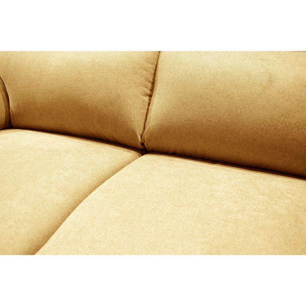 Divano Alenda 3 posti con piedini quadrati in tessuto Roma 14 giallo