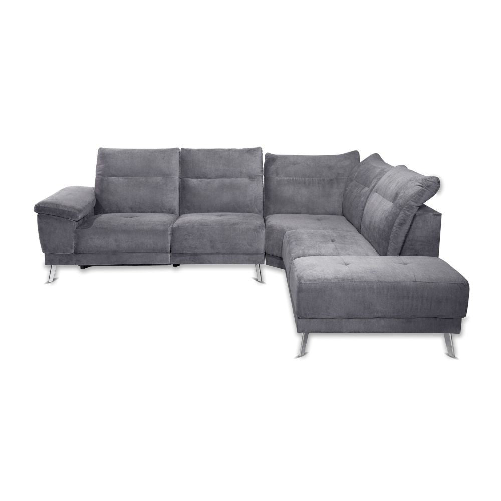 Divano angolare destro New York grigio Orinoco 96 seduta reclinabile