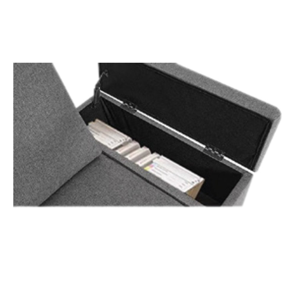 Divano angolare sinistro Dina con bracciolo apribile contenitore colore grigio