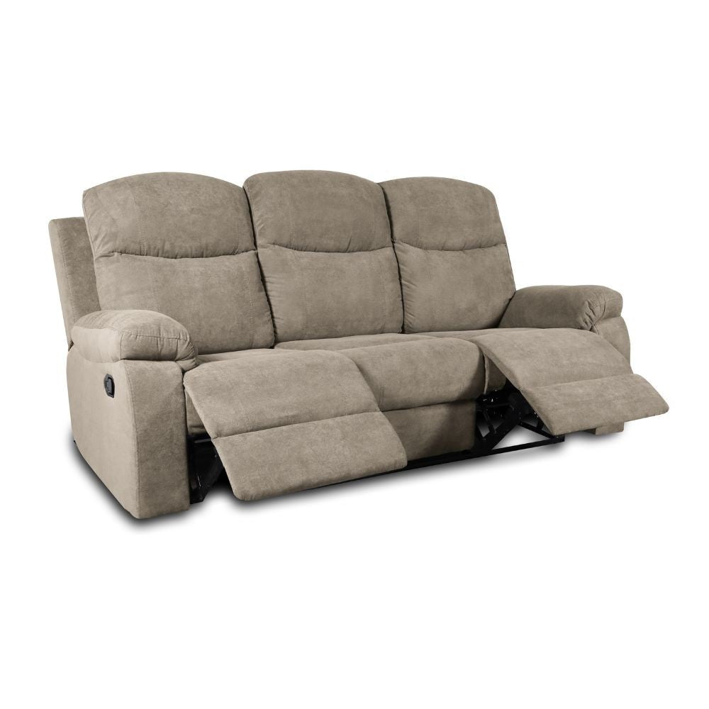 Divano Chicago 3 posti reclinabile in tessuto Barrel 09 cappuccino