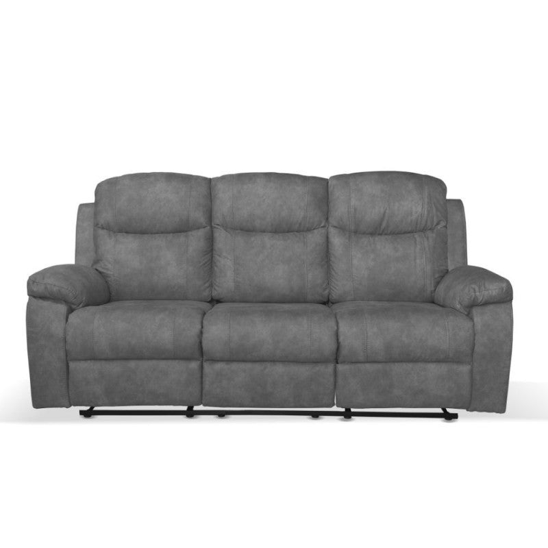 Divano Chicago 3 posti reclinabile in tessuto Ranger 11 grigio scuro