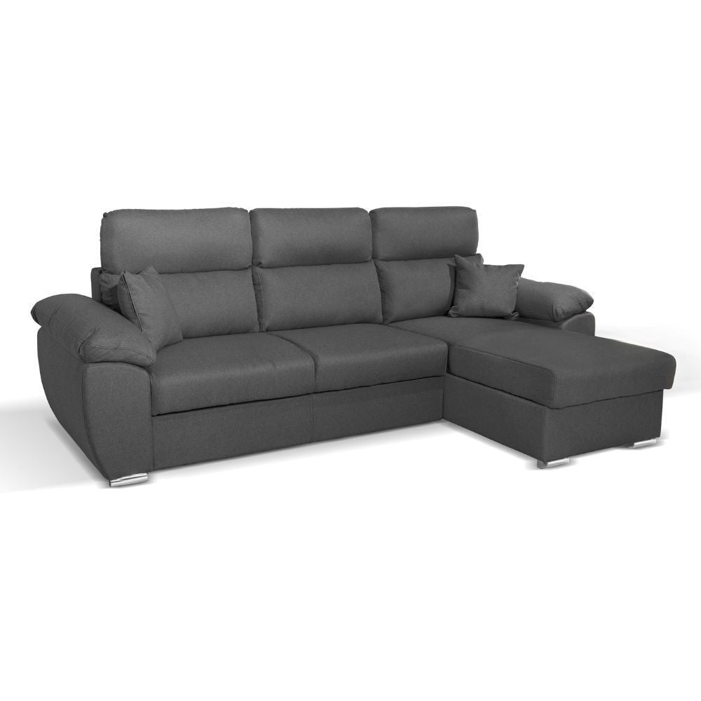 Divano Como II con penisola contenitore grigio Twist20