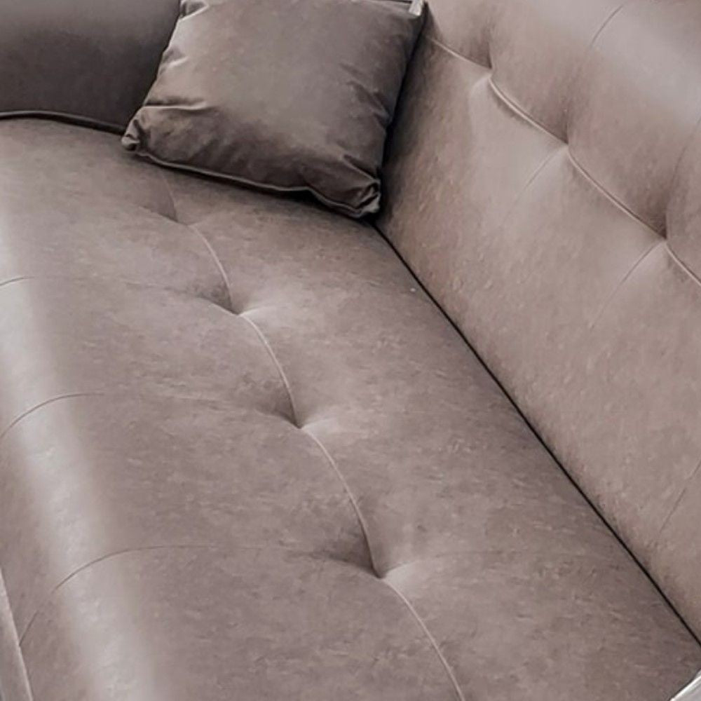 Divano Crown 3 posti ecopelle effetto nuvolato grigio 07-619  215x94x98h cm.