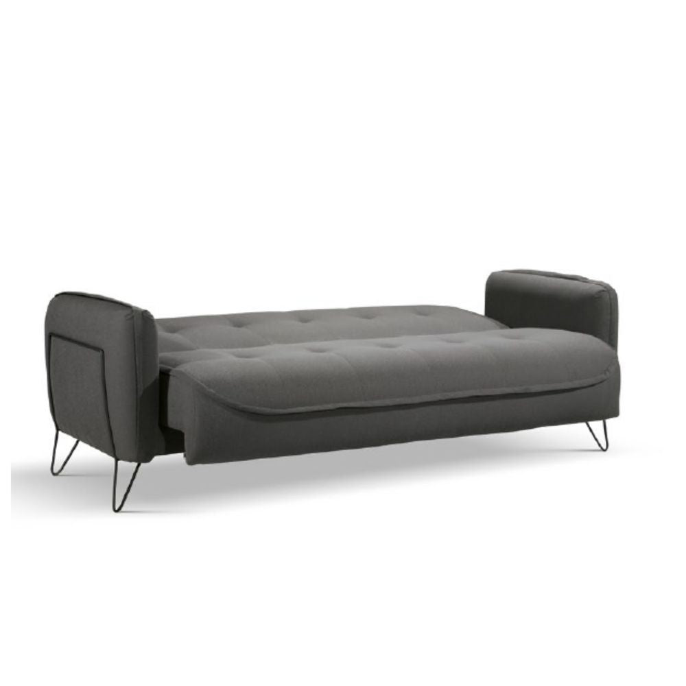 Divano Crown 3 posti ecopelle effetto nuvolato grigio 07-619  215x94x98h cm.
