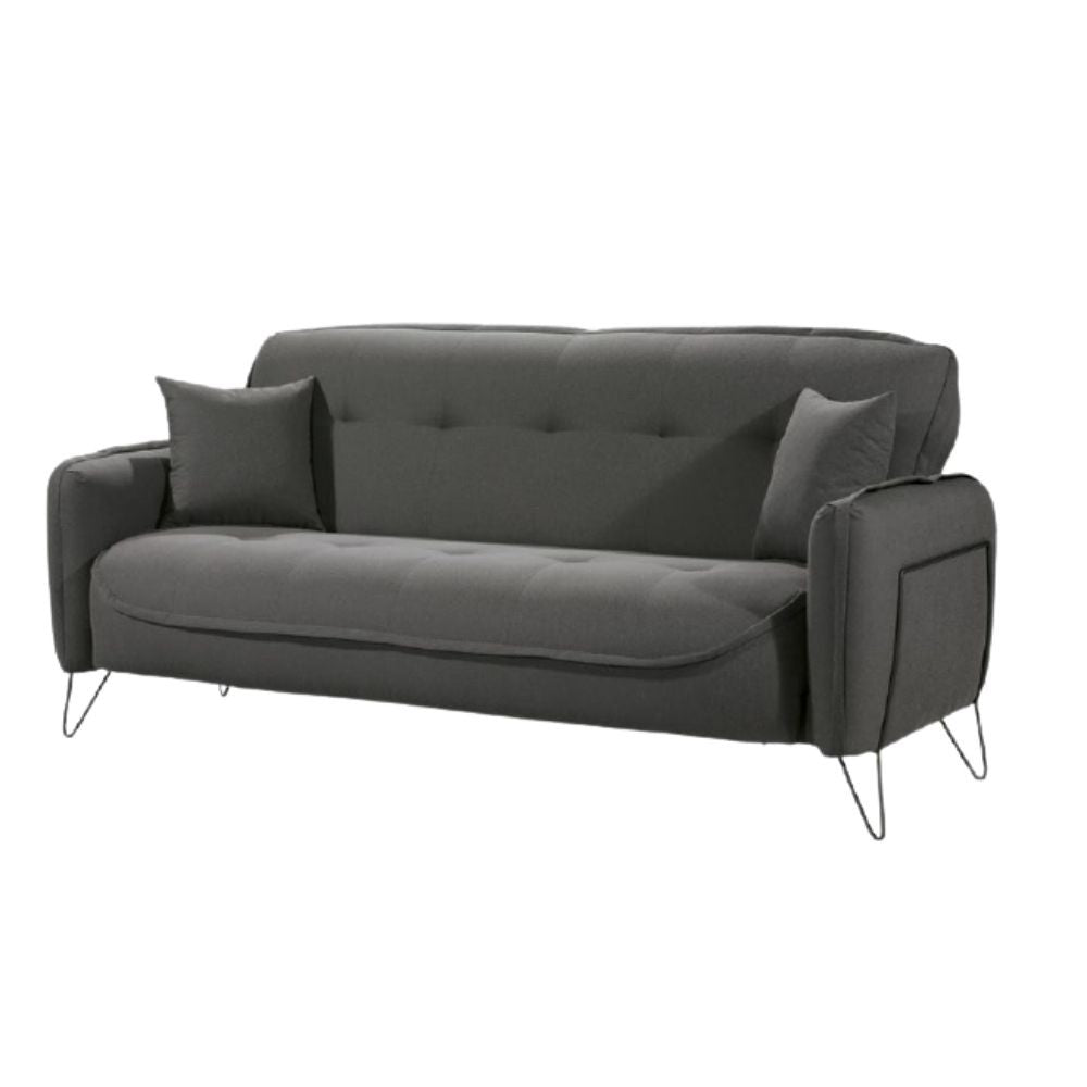 Divano Crown 3 posti ecopelle effetto nuvolato grigio 07-619  215x94x98h cm.