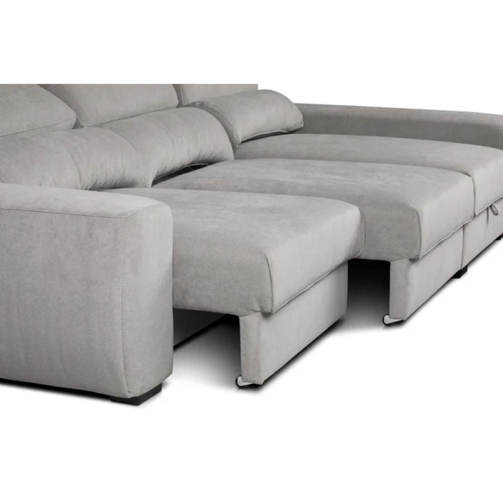 Divano Duke grigio G1312 penisola reversibile e funzione letto