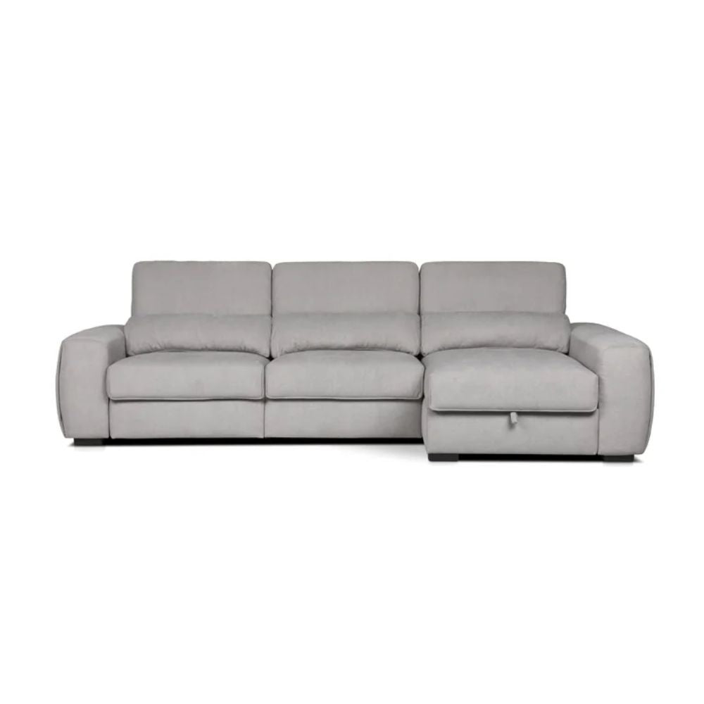 Divano Duke grigio G1312 penisola reversibile e funzione letto