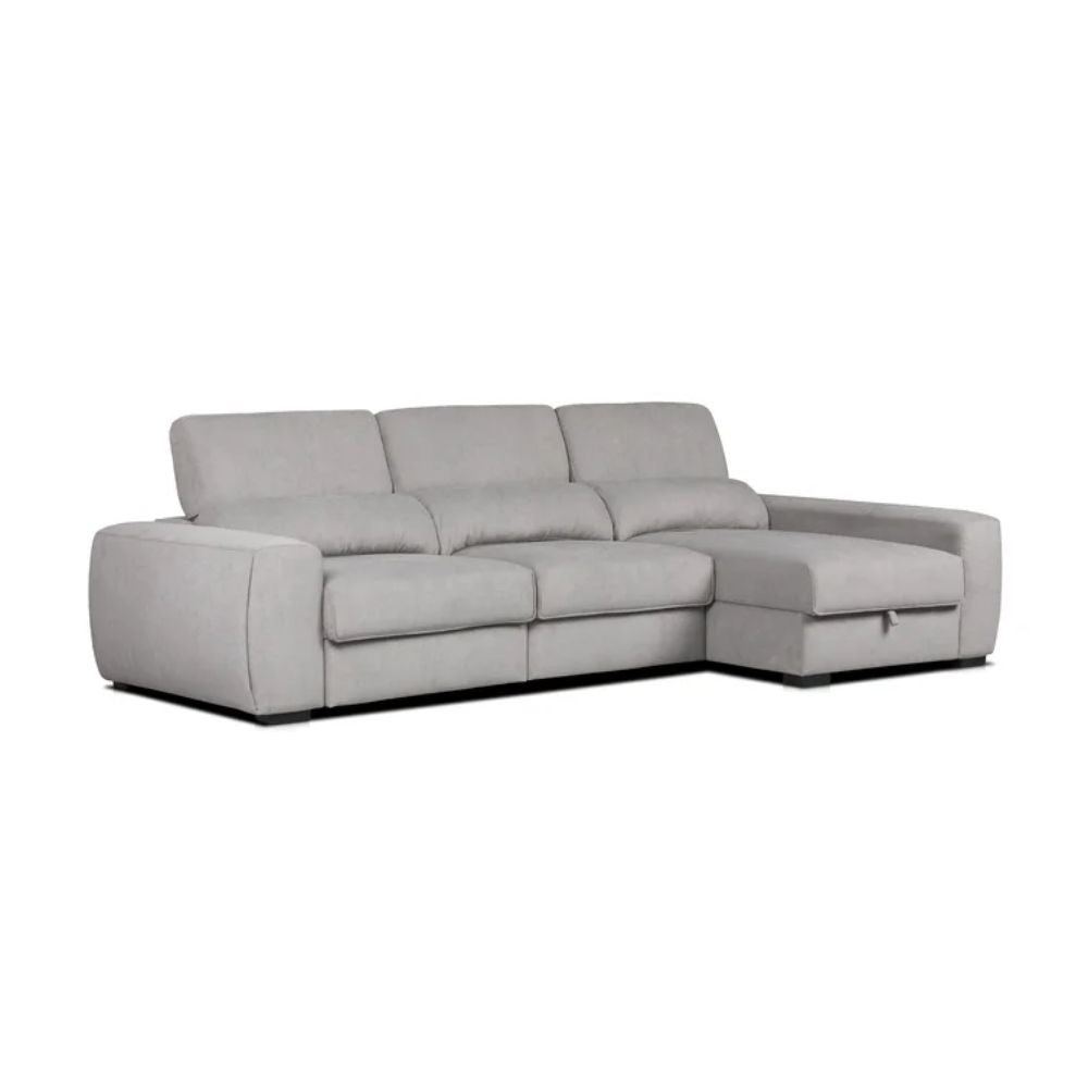 Divano Duke grigio G1312 penisola reversibile e funzione letto