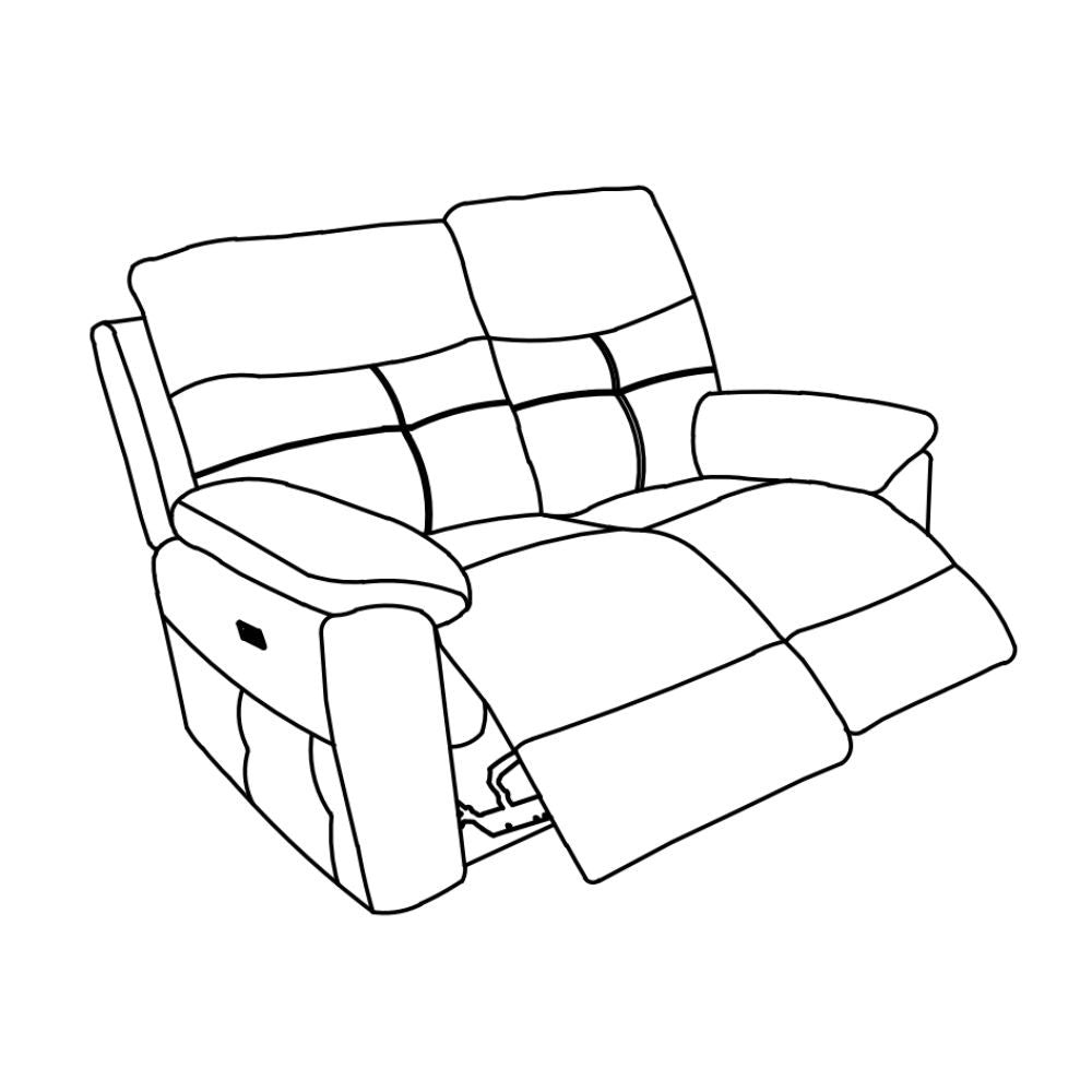 Divano Kayde 2 posti recliner elettrico in tessuto Mia 103-05 beige