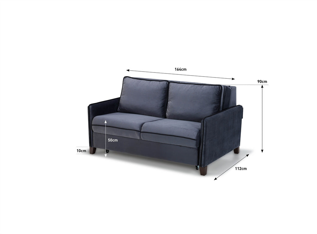 Divano letto 2 posti Alcona con contenitore in tessuto colore cappuccino 67-056