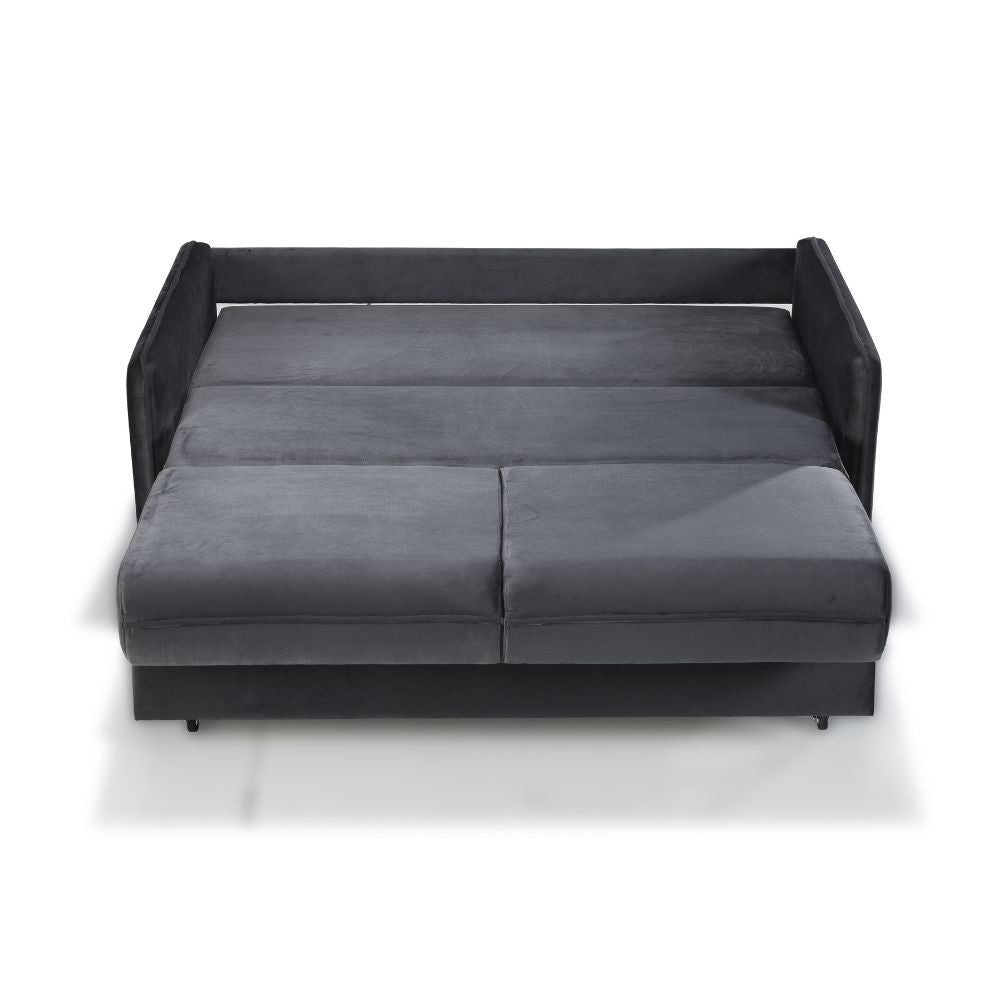 Divano letto 2 posti Alcona con contenitore in tessuto colore grigio 57-056