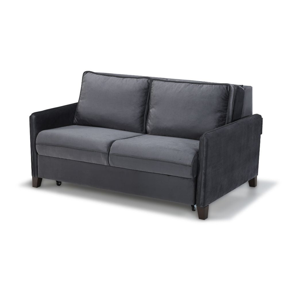 Divano letto 2 posti Alcona con contenitore in tessuto colore grigio 57-056
