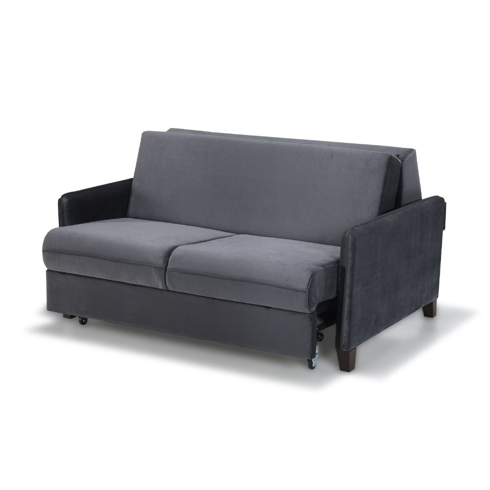 Divano letto 2 posti Alcona con contenitore in tessuto colore grigio 57-056