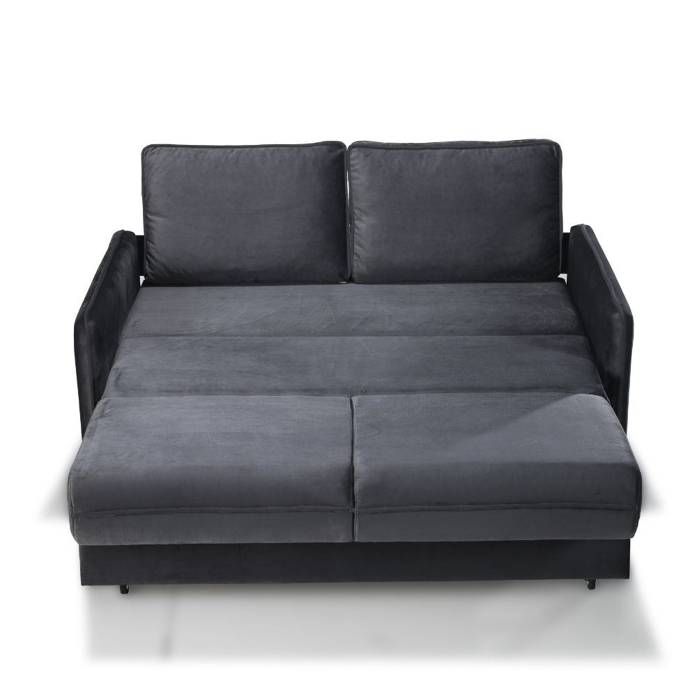 Divano letto 2 posti Alcona con contenitore in tessuto colore grigio 57-056