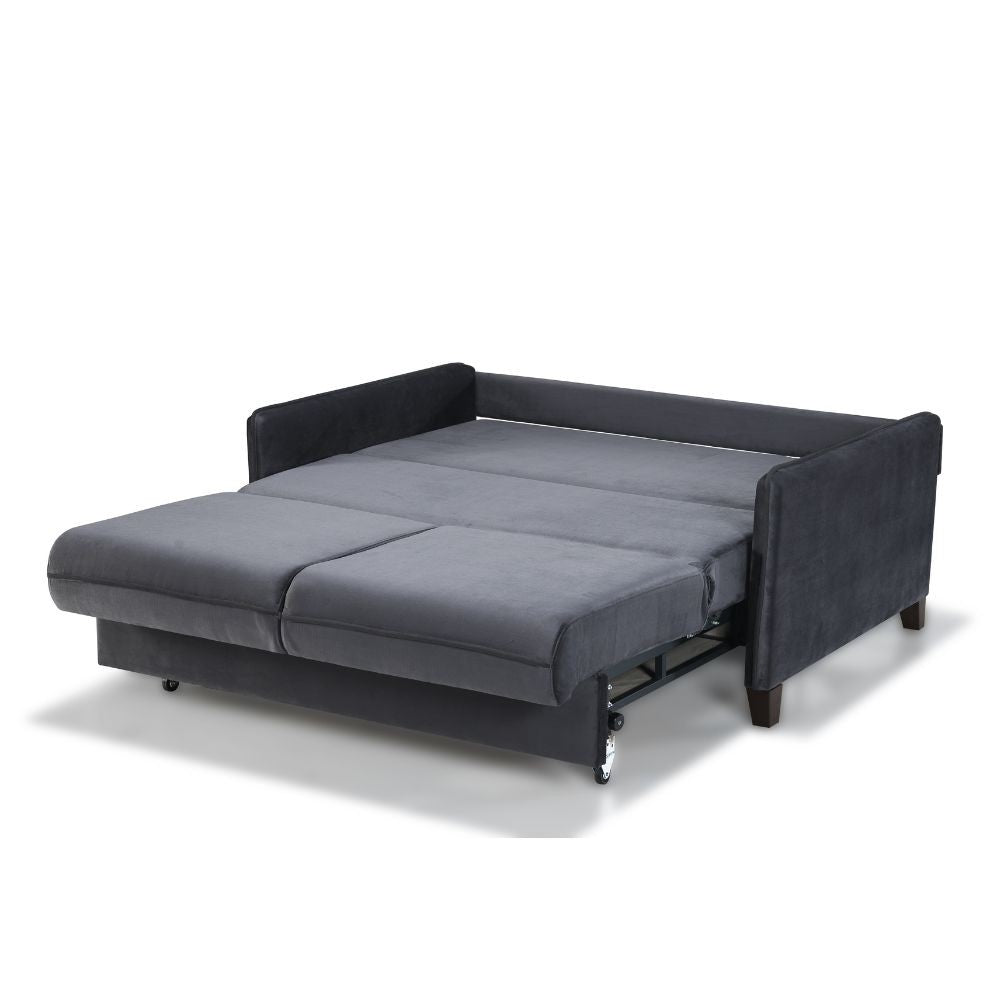 Divano letto 2 posti Alcona con contenitore in tessuto colore grigio 57-056