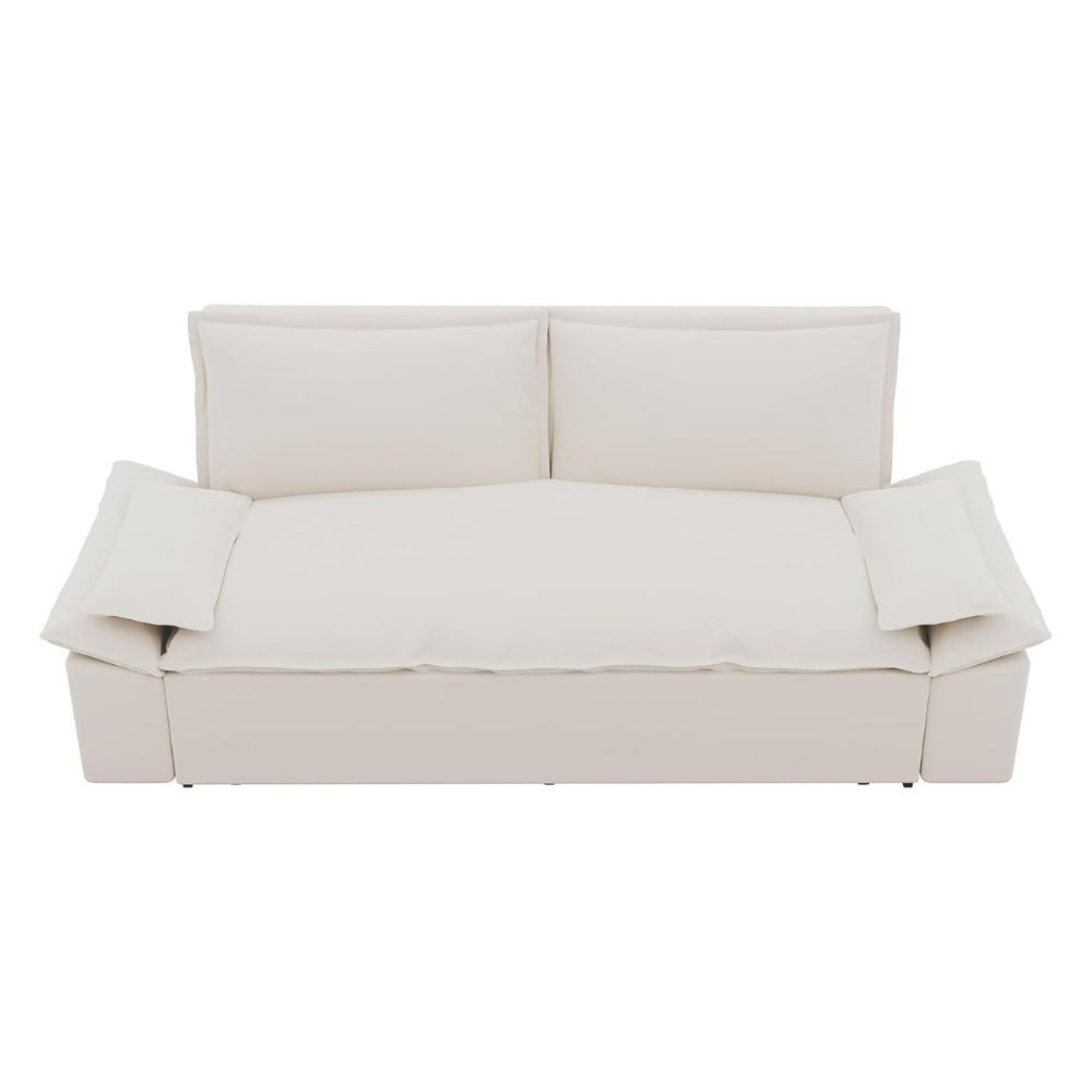 Divano letto Belly 2 posti effetto velluto colore beige