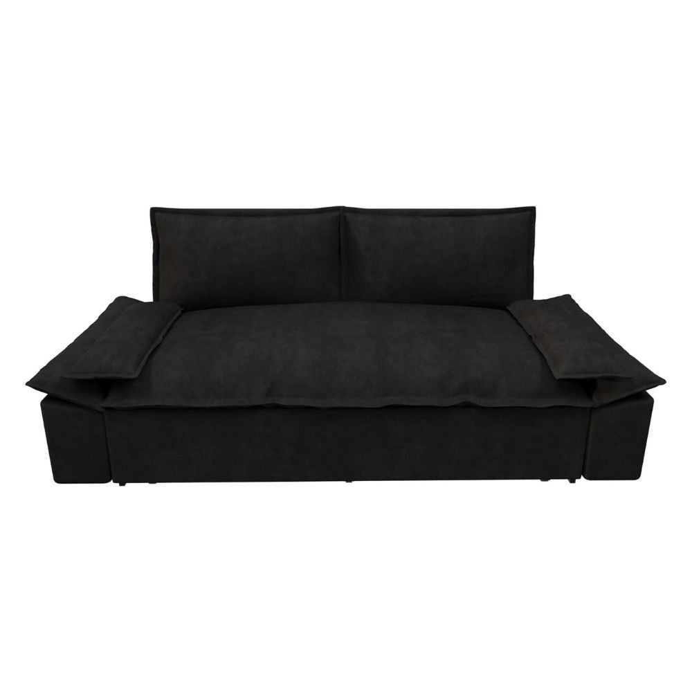 Divano letto Belly 2 posti effetto velluto colore nero