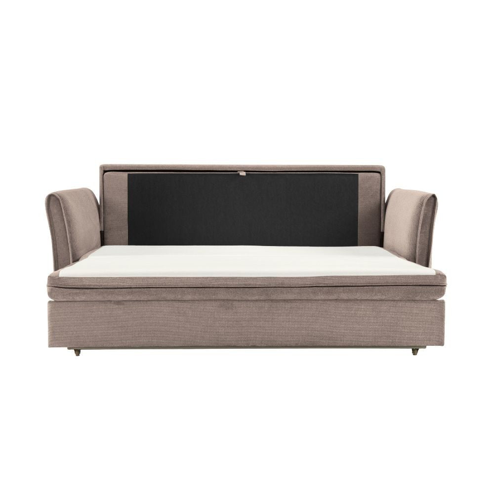 Divano letto Cassie con contenitore in Barrel 19 taupe