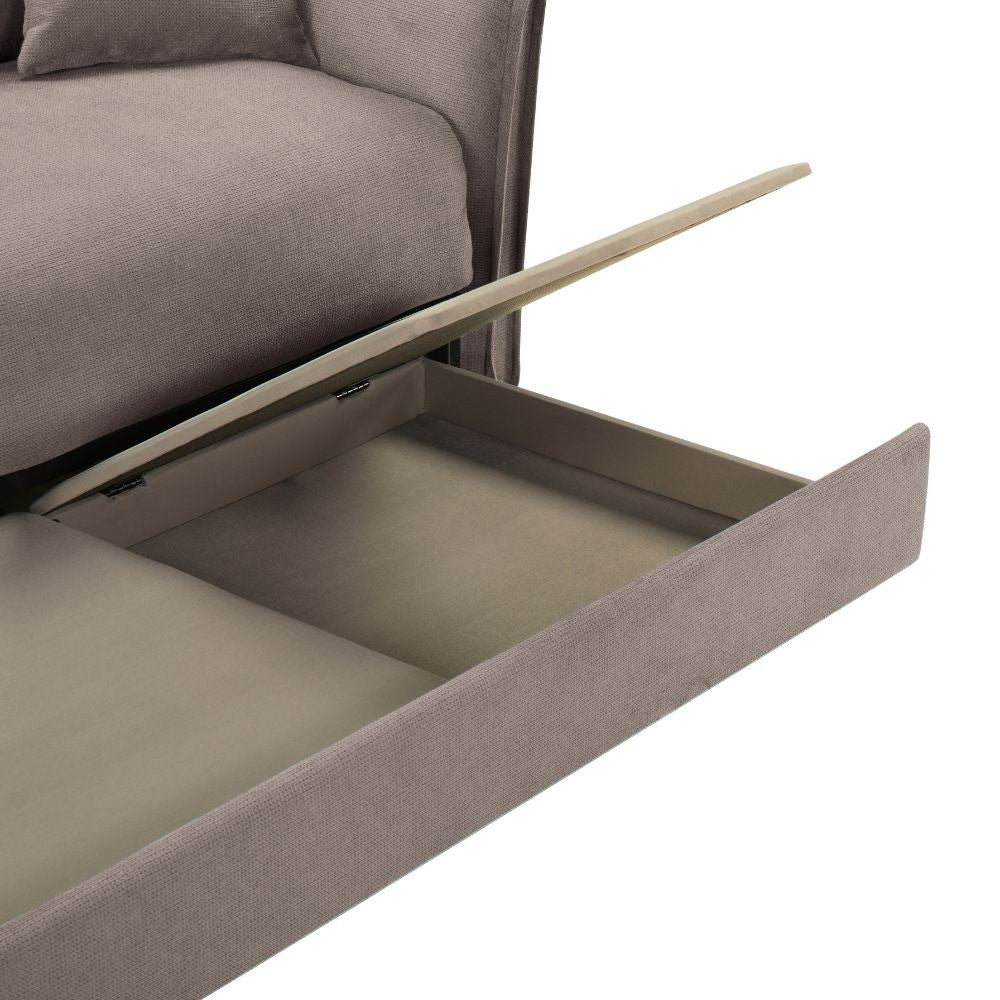 Divano letto Cassie con contenitore in Barrel 19 taupe