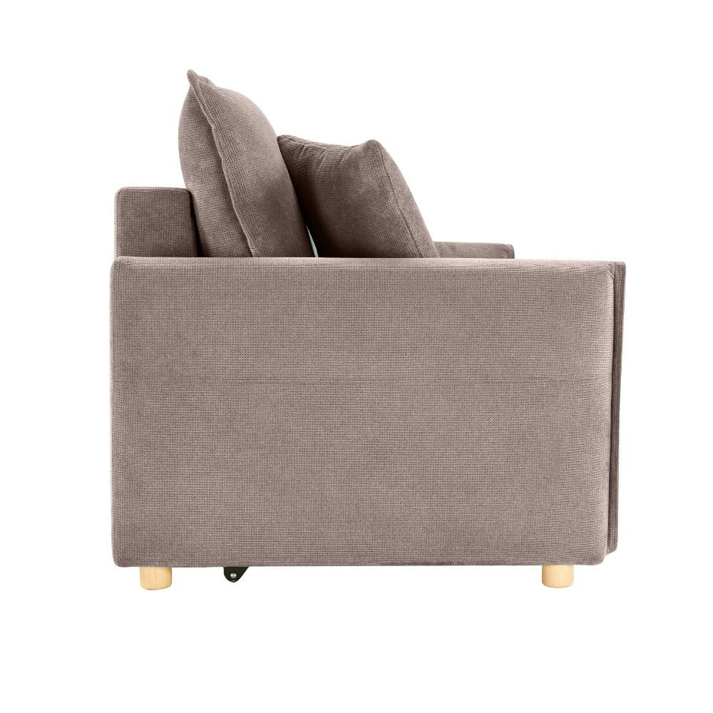 Divano letto Cassie con contenitore in Barrel 19 taupe