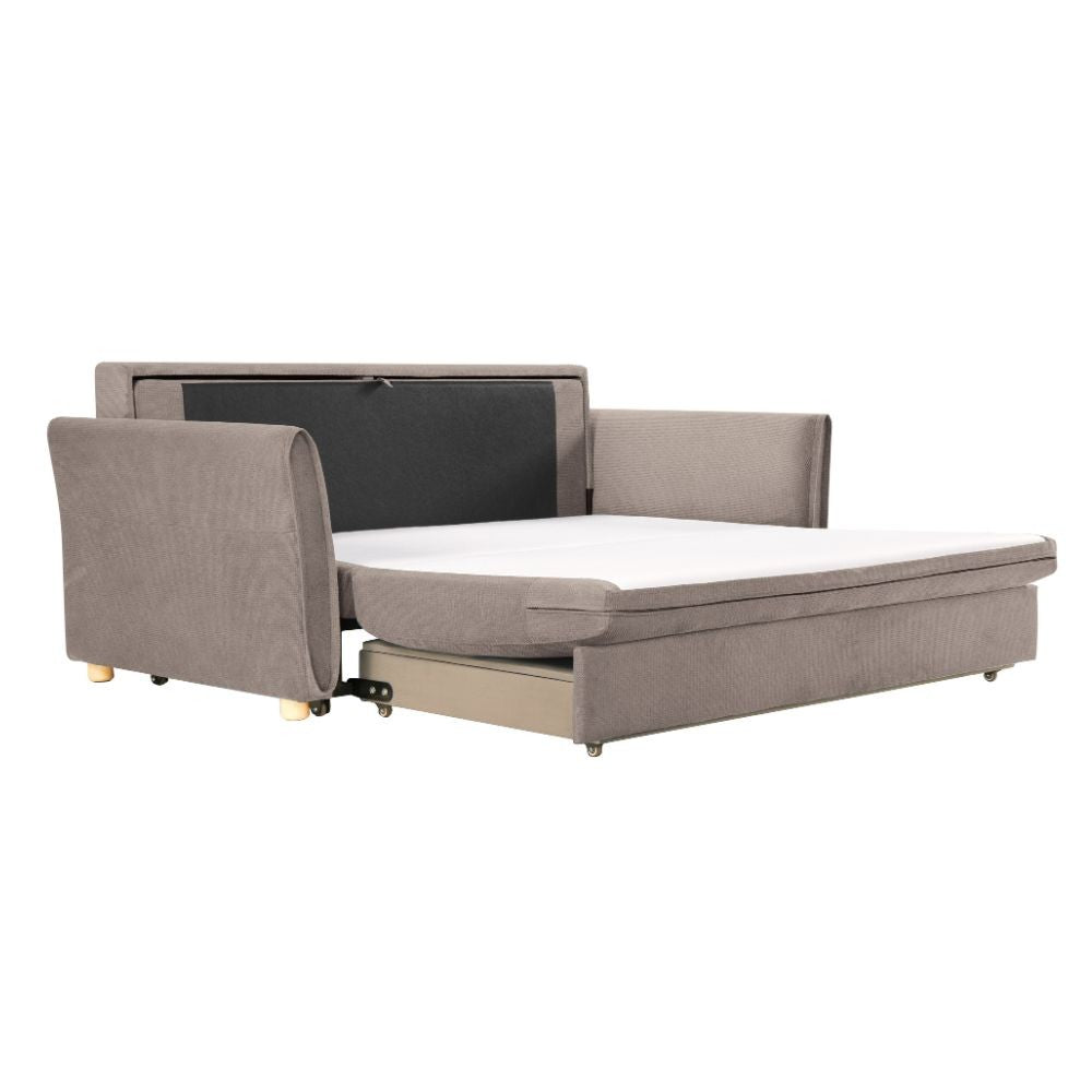 Divano letto Cassie con contenitore in Barrel 19 taupe
