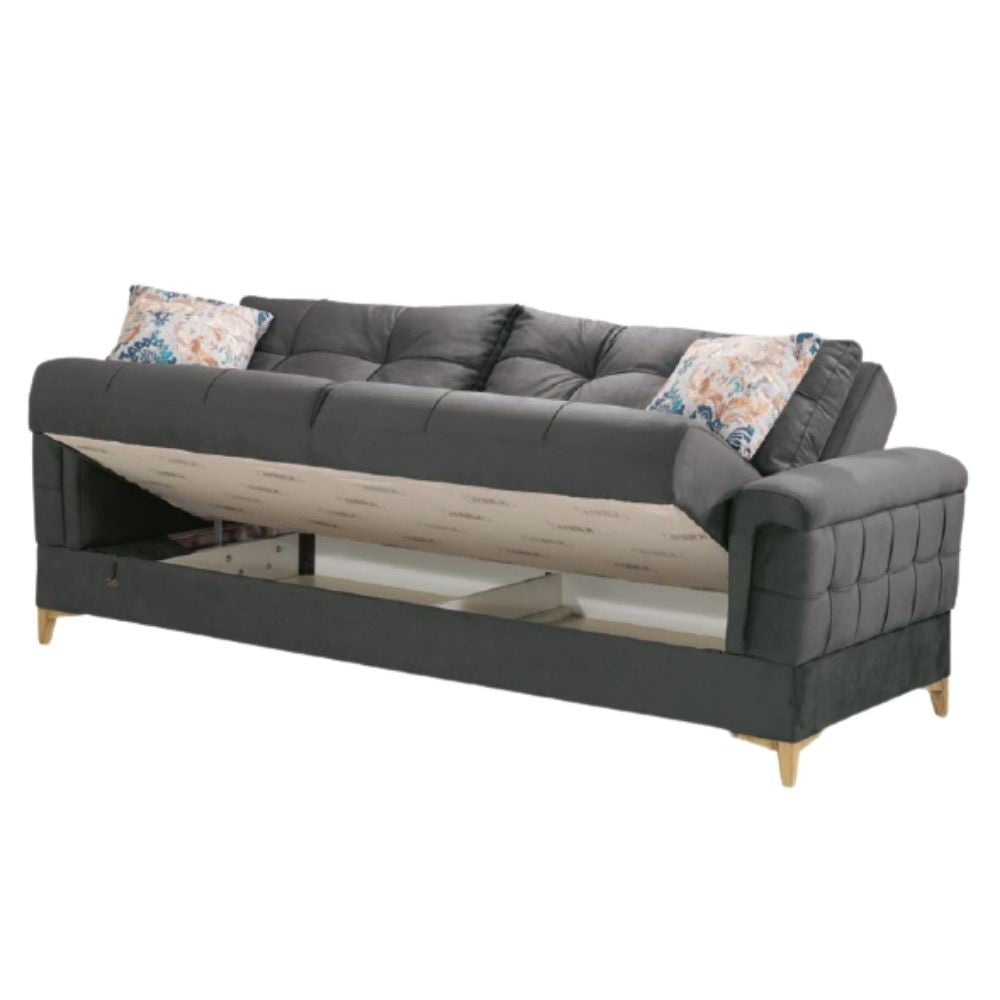 Divano letto contenitore Kemer grigio 07-814
