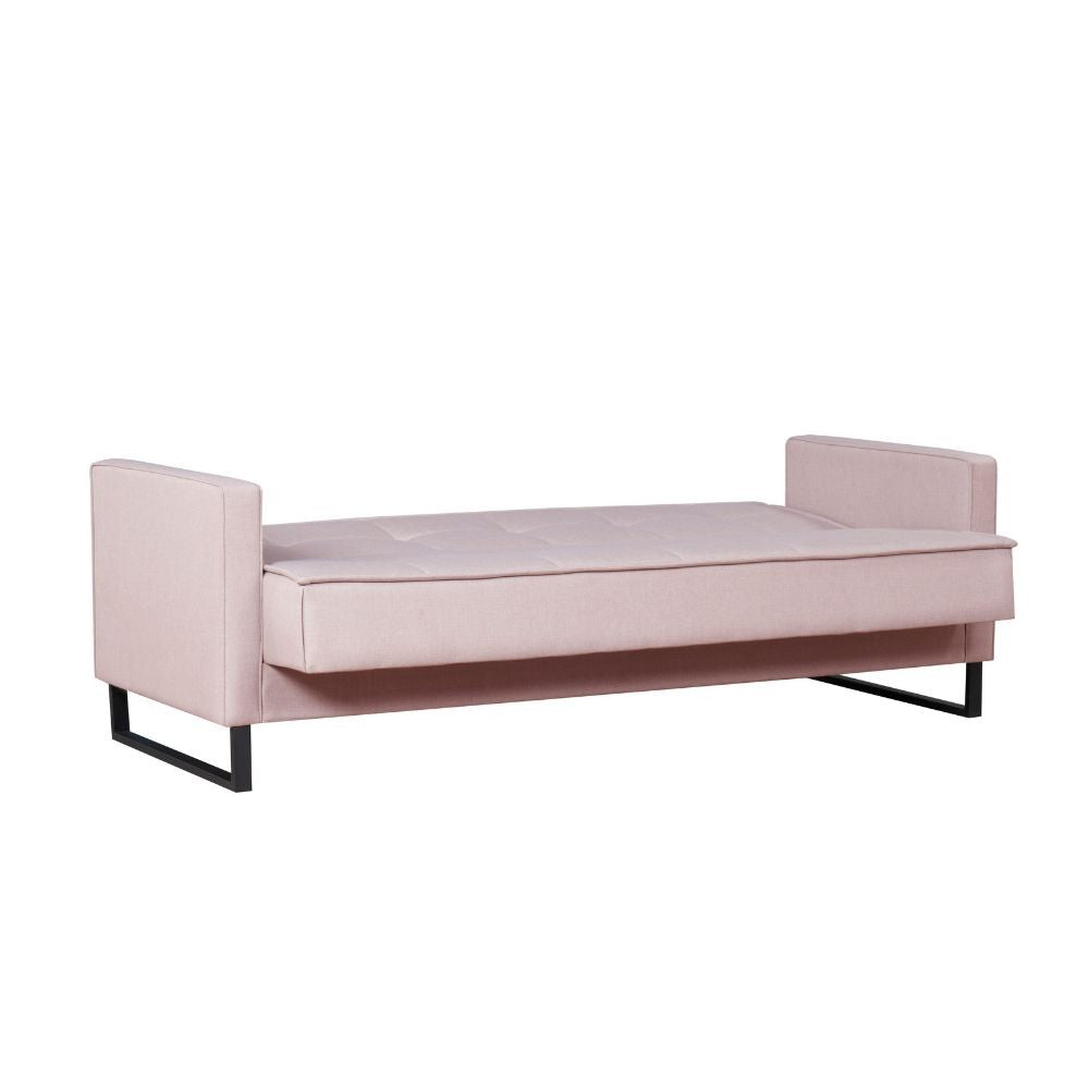 Divano letto contenitore Legen 3 posti in vellutino rosa antico 12-450