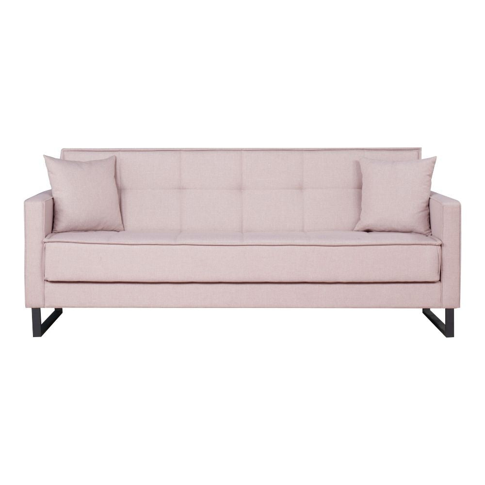 Divano letto contenitore Legen 3 posti in vellutino rosa antico 12-450