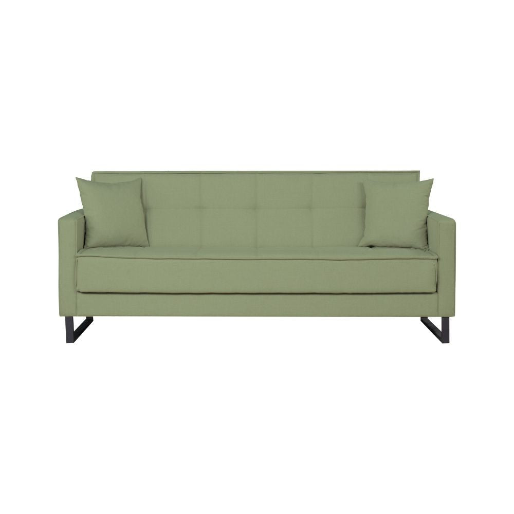 Divano letto contenitore Legen 3 posti in vellutino verde oliva 18-450
