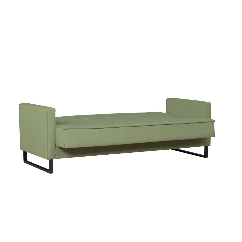 Divano letto contenitore Legen 3 posti in vellutino verde oliva 18-450