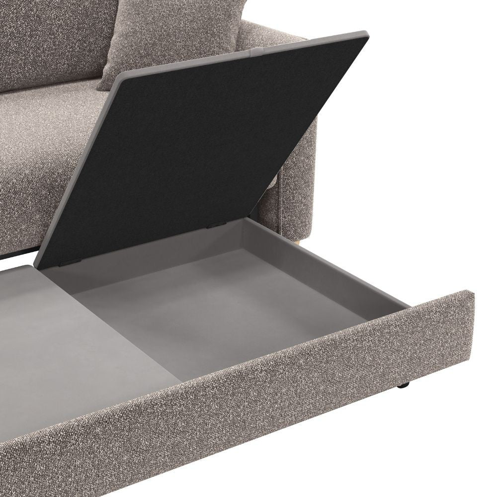 Divano letto Cosy con contenitore in Barrel 19 taupe