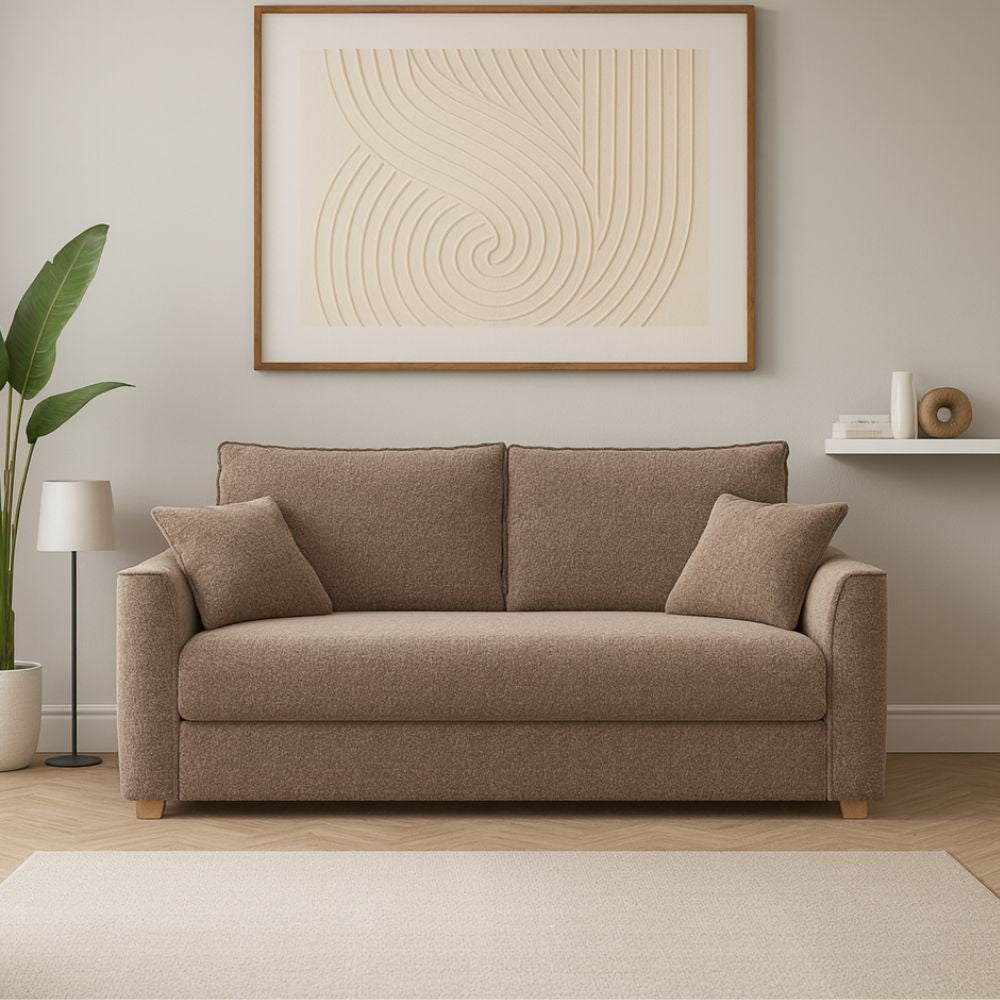 Divano letto Cosy con contenitore in Barrel 19 taupe